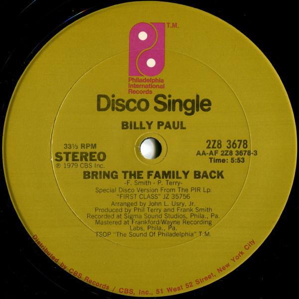 Billy Paul - Bring The Family Back
