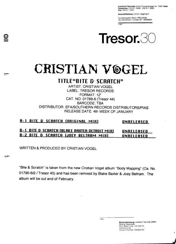 Cristian Vogel - Bite & Scratch