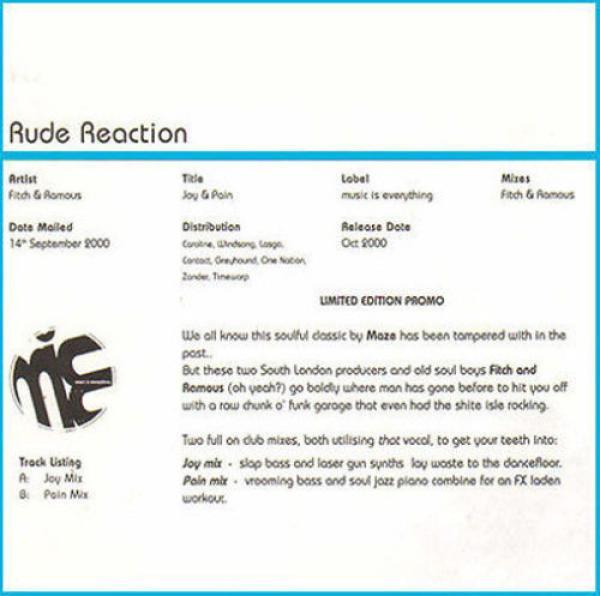 Fitch , Ramous - Joy & Pain
