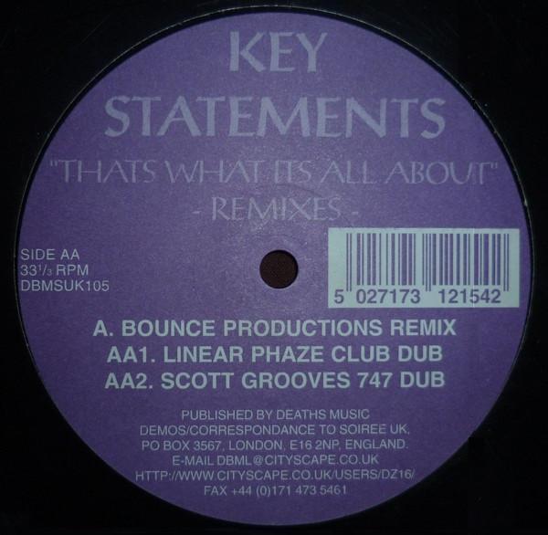 Key Statements - Thats What Its All About - Remixes