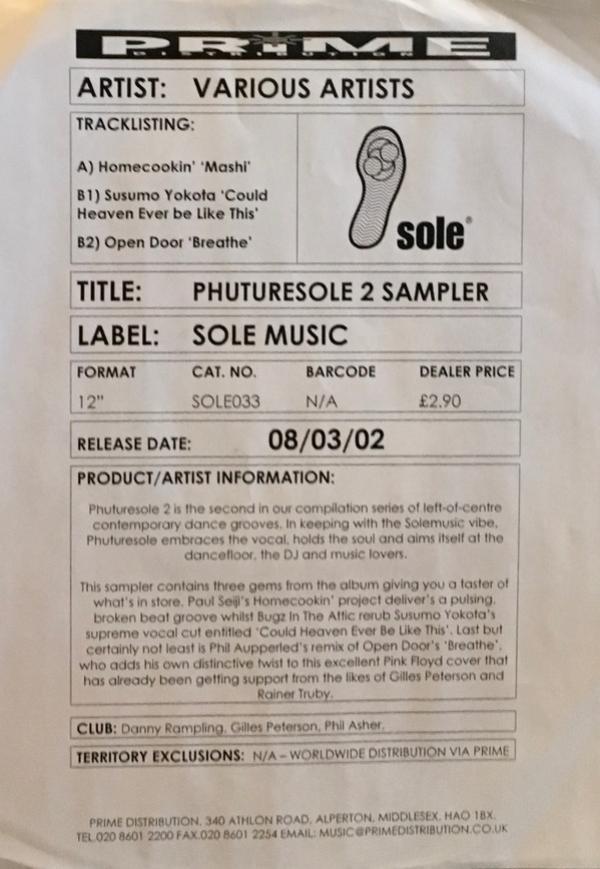  - Sole Music Presents Phuturesole NI Album Sampler