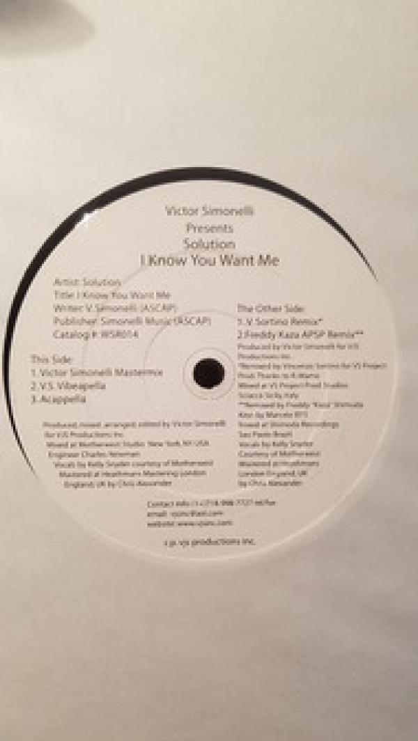 Victor Simonelli, Solution - I Know You Want Me